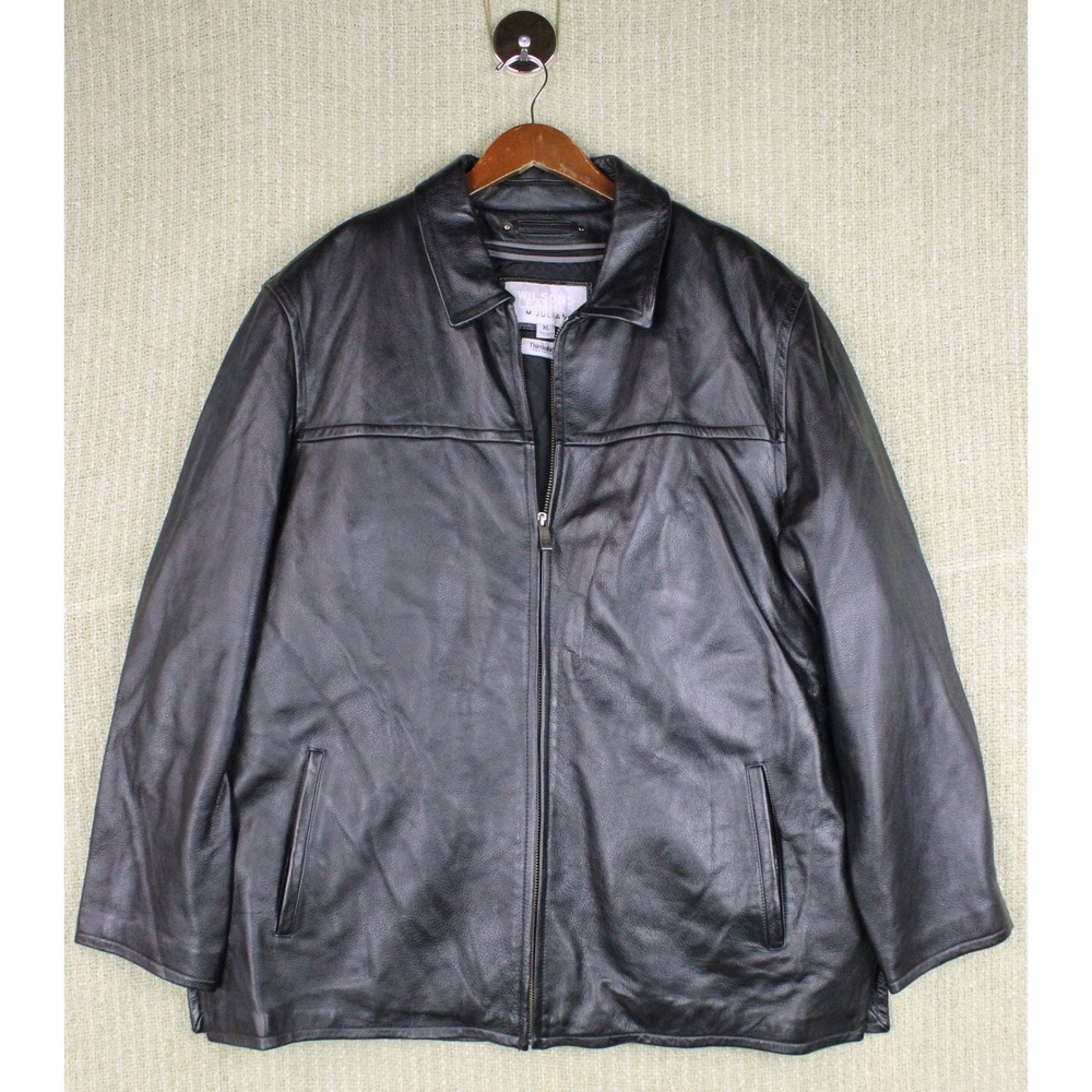 Vintage 90s Y2K Wilsons Leather M Julian Mens XL Black Insulated Leather Jacket
